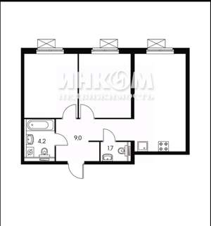 2-к квартира, вторичка, 57м2, 16/33 этаж