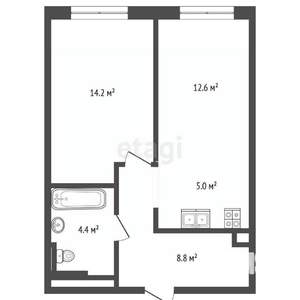 2-к квартира, вторичка, 45м2, 15/32 этаж