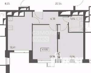 2-к квартира, вторичка, 50м2, 28/34 этаж