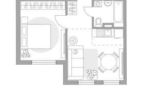 2-к квартира, строящийся дом, 34м2, 1/5 этаж
