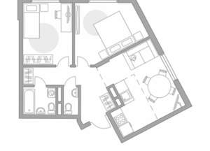 3-к квартира, строящийся дом, 58м2, 4/5 этаж