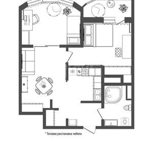 2-к квартира, вторичка, 42м2, 4/17 этаж