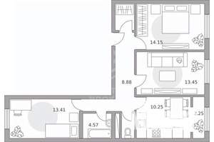 3-к квартира, вторичка, 67м2, 5/5 этаж