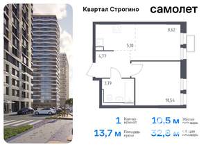 1-к квартира, вторичка, 33м2, 20/24 этаж