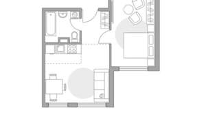 2-к квартира, строящийся дом, 35м2, 1/14 этаж