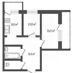 2-к квартира, вторичка, 61м2, 3/9 этаж