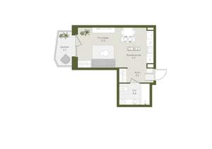 1-к квартира, вторичка, 30м2, 3/8 этаж