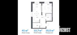 1-к квартира, вторичка, 41м2, 22/24 этаж