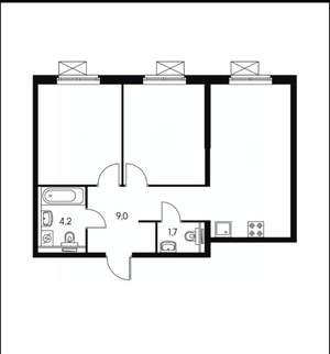2-к квартира, вторичка, 57м2, 16/21 этаж