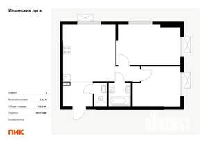 2-к квартира, вторичка, 53м2, 7/9 этаж