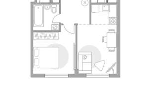 2-к квартира, строящийся дом, 31м2, 4/14 этаж