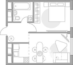 2-к квартира, строящийся дом, 32м2, 3/14 этаж