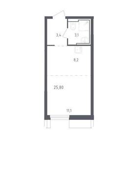 Студия квартира, вторичка, 26м2, 17/30 этаж