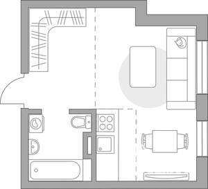 Студия квартира, вторичка, 26м2, 1/6 этаж