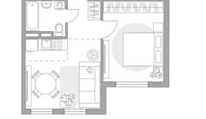 2-к квартира, строящийся дом, 35м2, 5/5 этаж