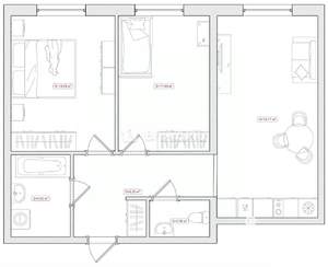 2-к квартира, вторичка, 58м2, 33/34 этаж