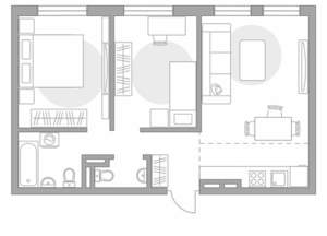 3-к квартира, строящийся дом, 55м2, 3/5 этаж