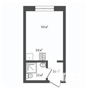 Студия квартира, вторичка, 20м2, 2/9 этаж
