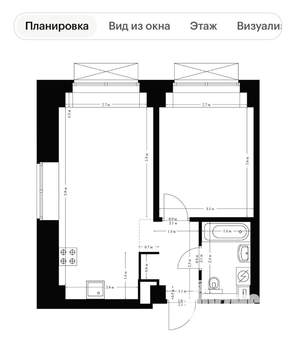 2-к квартира, вторичка, 43м2, 9/9 этаж