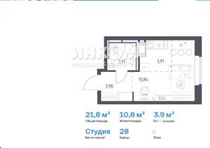 Студия квартира, вторичка, 22м2, 6/25 этаж