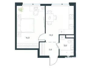 1-к квартира, вторичка, 38м2, 9/15 этаж