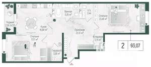 2-к квартира, вторичка, 95м2, 9/10 этаж