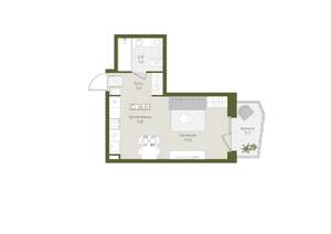Студия квартира, вторичка, 30м2, 5/8 этаж