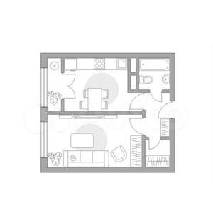 1-к квартира, вторичка, 33м2, 8/9 этаж