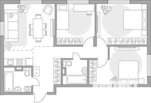 4-к квартира, вторичка, 71м2, 1/6 этаж