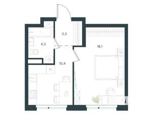 1-к квартира, вторичка, 36м2, 6/15 этаж