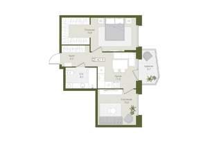 2-к квартира, вторичка, 48м2, 4/8 этаж