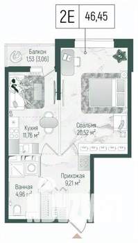1-к квартира, вторичка, 48м2, 7/10 этаж