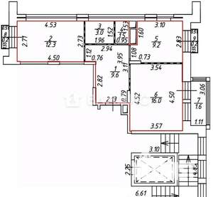 2-к квартира, вторичка, 52м2, 4/4 этаж