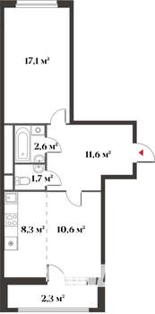 3-к квартира, вторичка, 72м2, 2/6 этаж