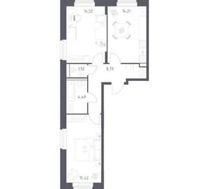 2-к квартира, вторичка, 59м2, 2/24 этаж