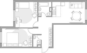 3-к квартира, строящийся дом, 58м2, 1/6 этаж