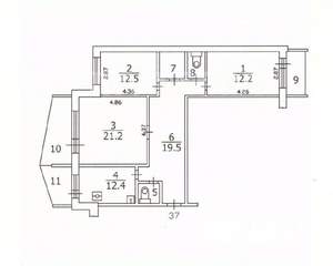 3-к квартира, вторичка, 95м2, 10/10 этаж