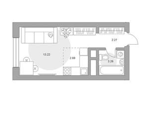 Студия квартира, вторичка, 22м2, 6/24 этаж