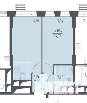 1-к квартира, вторичка, 35м2, 22/34 этаж