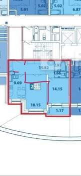 2-к квартира, вторичка, 64м2, 3/30 этаж