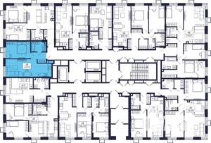 1-к квартира, строящийся дом, 44м2, 2/28 этаж