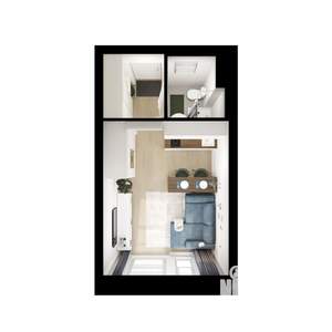 Студия квартира, вторичка, 20м2, 5/9 этаж