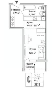 Студия квартира, вторичка, 32м2, 7/9 этаж