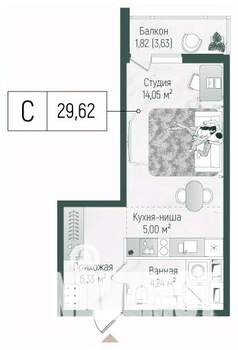 Студия квартира, вторичка, 31м2, 5/10 этаж
