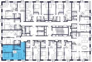 2-к квартира, вторичка, 52м2, 18/28 этаж