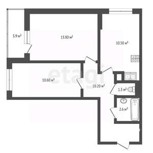 2-к квартира, вторичка, 49м2, 11/25 этаж