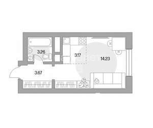 Студия квартира, вторичка, 24м2, 9/24 этаж