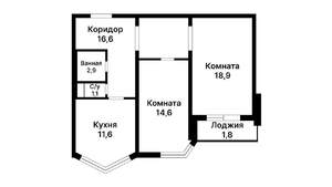 2-к квартира, вторичка, 60м2, 3/25 этаж