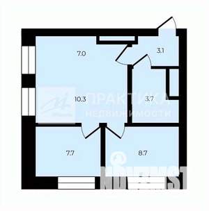 3-к квартира, вторичка, 42м2, 7/45 этаж