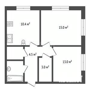 2-к квартира, вторичка, 46м2, 5/8 этаж
